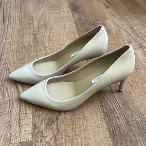 DVF Real Leather Nude Pointed Pumps - 7.5